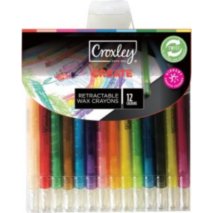 Croxley Create Retractable Wax Crayons 12s CRA1912