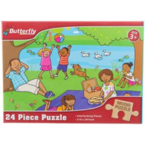 Butterfly Wooden Puzzle 24pce 210mm x 297mm PUZ008