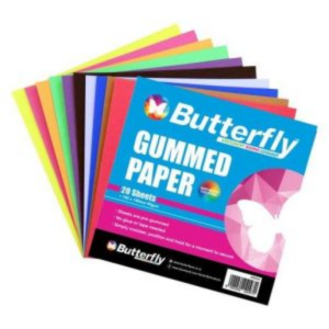 Butterfly Gummed Paper 20 sheets 150 x150 90gsm ST1919