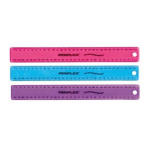 Penflex Shaterproof Ruler 30cm Asst Colours